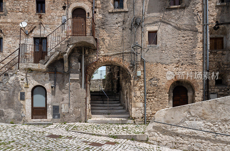 中世纪城镇中心，Campo di Giove Abruzzo意大利